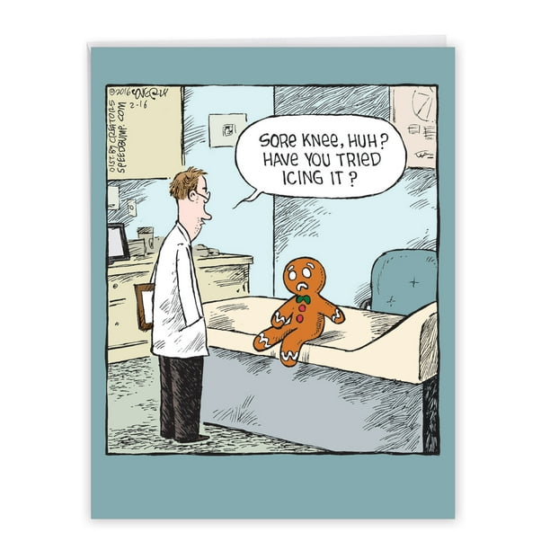1 Jumbo Funny Get Well Soon Greeting Card ( x 11 Inch) - Sore  Gingerbread Man Feel Better J2609GWG 