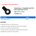 thumbnail image 2 of Knock Sensor - Compatible with 2016 - 2021 Honda Pilot 3.5L V6 2017 2018 2019 2020, 2 of 2