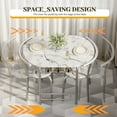 thumbnail image 6 of Lacoo 3-Piece Small Dining set, Table and Chair Set for 2 ,for Living Room, Dining Room, Kitchen, Marble & Sliver, 6 of 7