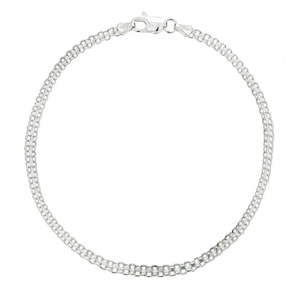 Ritastephens Bizmark Chain Anklet, Sterling Silver, 10 Inches, Bismark, Includes Gift Box