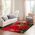 thumbnail image 2 of FJPT Red Roses And Baby Breath Soft Small Area Rugs Non Slip Indoor Floor Carpet for Living Room Bedroom Decor, 2 of 5
