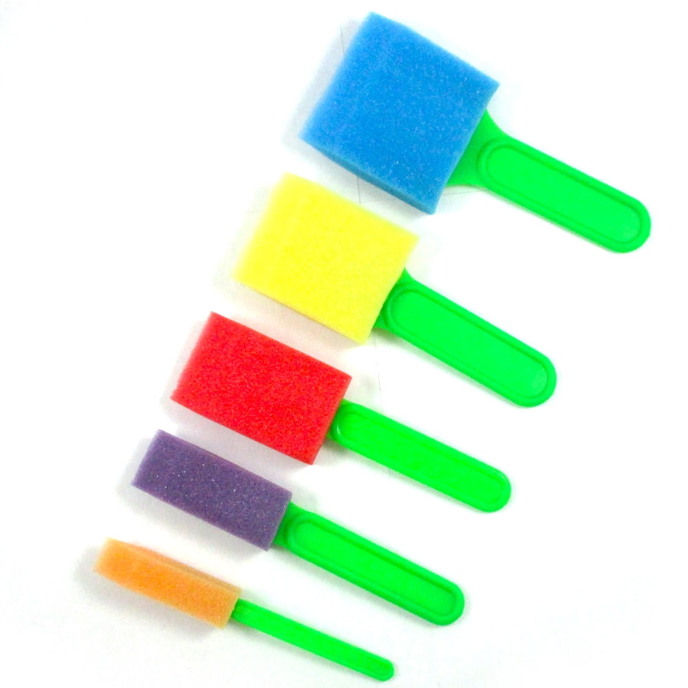 10x Childrens Sponge Foam Brush Set DIY Art Paint Supplies