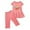 Pink, variant on Kovlvoll Baby Toddler Girls Clothes Outfits Crewneck Short Sleeve Printed Shirt Tops with Capri Pants 2 Piece Set