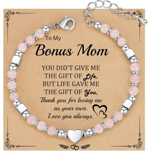 Mother Day Bracelets Gifts for Mom, Mothers Day Gifts for Grandma Daughter Bonus Mom Nature Stone Bead Bracelets for Women Christmas Stocking Stuffers for Teens Graduation Gift for Her 2025
