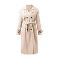 thumbnail image 4 of Jacket for Women Trendy Double Breasted Trench Coat Elegant Long Sleeve Lapel With Belt 2025 Fall Coat, 4 of 5