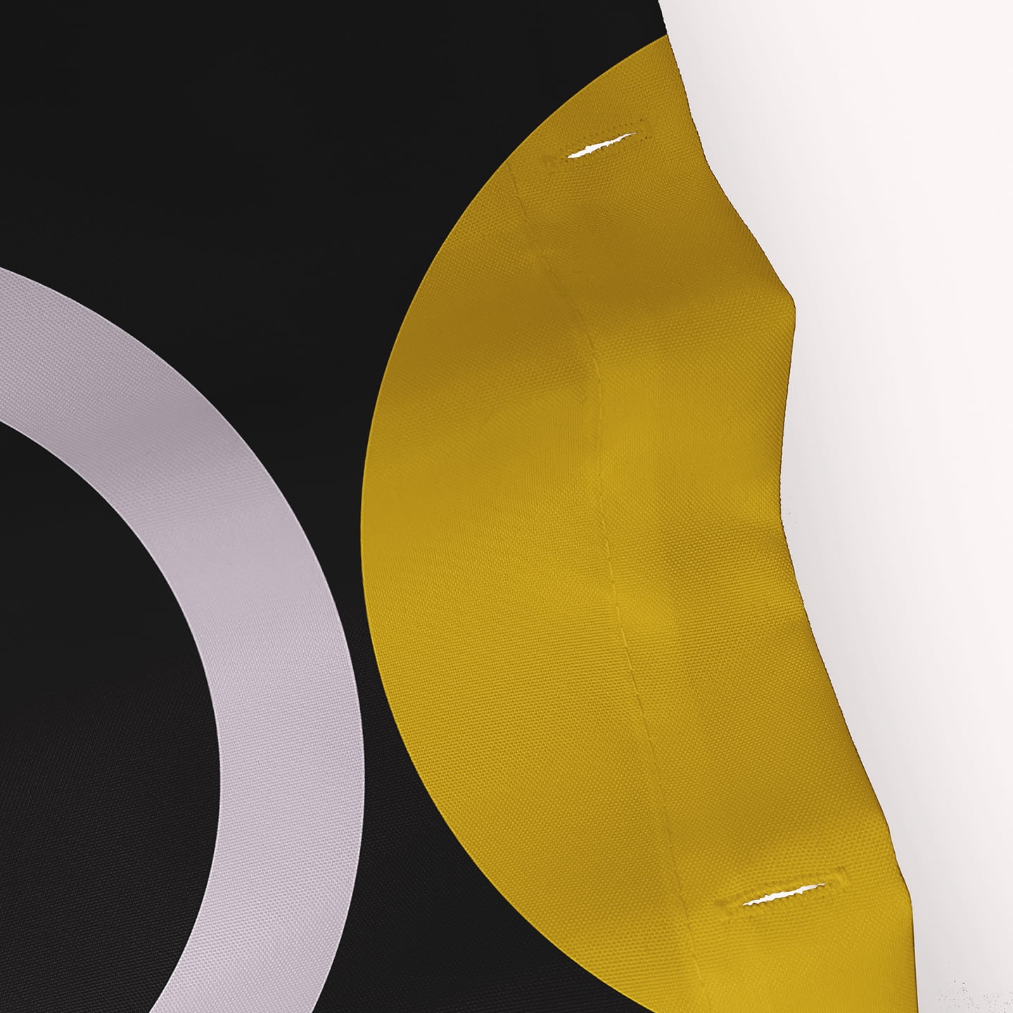 Simply Daisy 70" W x 73" L Mod Circles Polyester Shower Curtain, Mustard [1 Ct]
