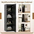 thumbnail image 6 of Costway 4-Tier Storage Cabinet with Door Freestanding Bathroom Cabinet for Small Space Black, 6 of 10