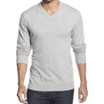 thumbnail image 1 of Alfani Men's Solid V-Neck Cotton Sweater, Light Grey, Large, 1 of 1