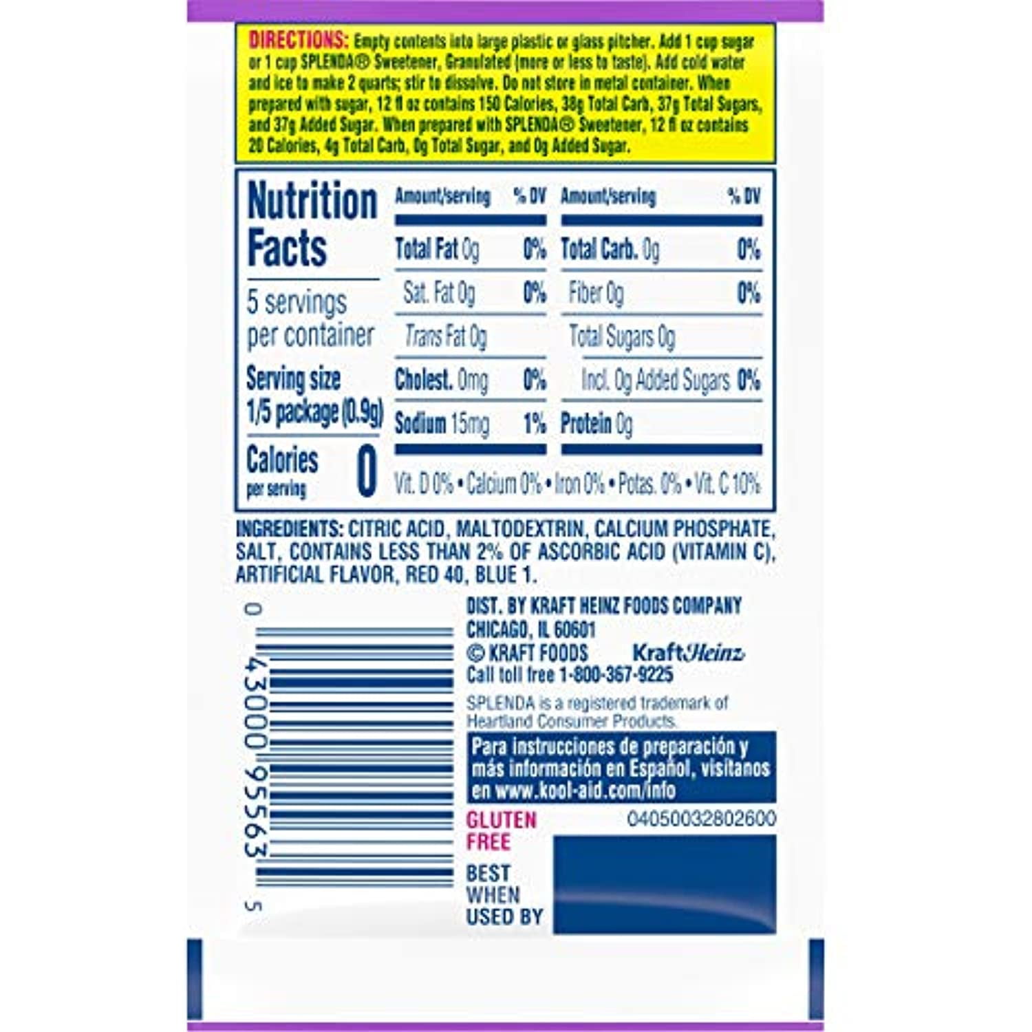 Kool-Aid Grape Flavored Unsweetened Caffeine Free Powdered Drink Mix, 48 Count (Pack Of 2), Violet (00043000955635)