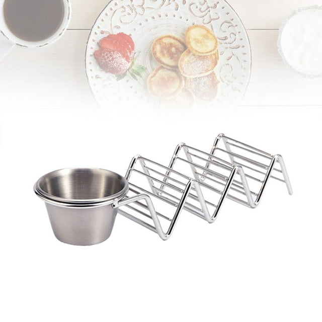 unbranded Soporte Plateado Para Tacos Y Hot Dogs Con Resistencia A Ácidos Y Base Firme
