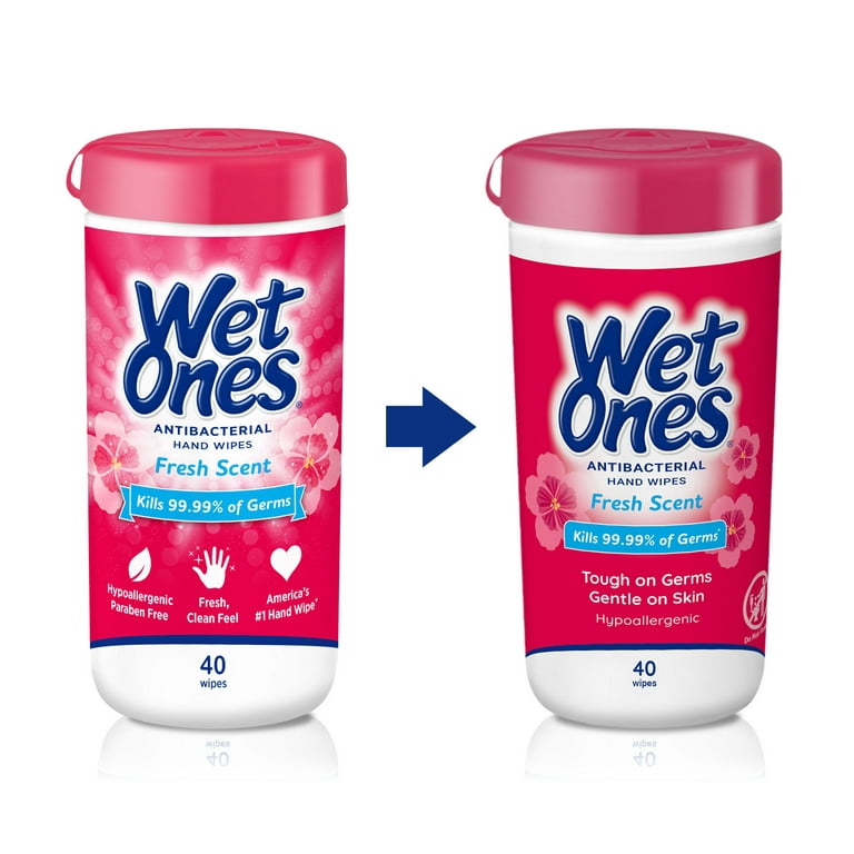 Wet Ones Fresh Scent Antibacterial Hand Cleaning Wipes Canister (40-Count)  Wet