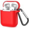 thumbnail image 1 of Coffea Protective Silicone Case with Keychain for AirPods 1 & 2 (Front LED Not Visible) (Red), 1 of 7