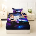 thumbnail image 4 of Castle Fairy Neon Sports Car Twin Sheet Sets 3pcs for Teens, Tunnel Light Speed Bedding for Bedroom, Purple Blue, 4 of 6