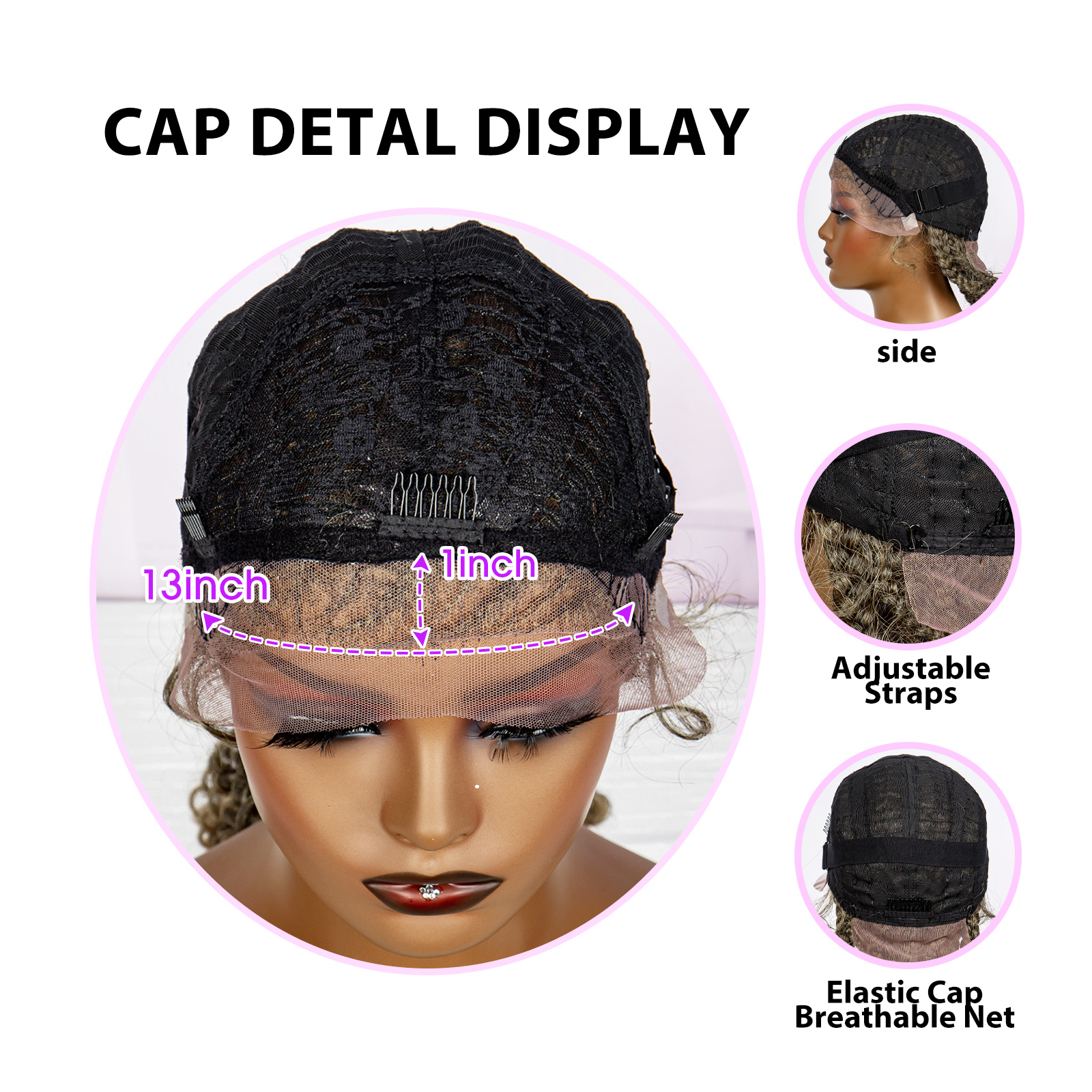 28 Inches Lace Frontal Synthetic Braided Wigs Lace Front Braided Ponytail Wig Natural Knotless with Baby Hair for Black Women Daily Use (1B/27 Color)