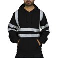 thumbnail image 2 of Miluxas Hi Vis Hoodie for Men Safety Hoodies for Men Reflective with Bottom, High Visibility Hoodie for Men with Construction Worker, Meets ANSI, Black, 2 of 6