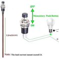 thumbnail image 2 of BRILLAR Mini interruptor de botón momentáneo con cables presoldados de 20 AWG, interruptor de encendido/apagado SPST de 2 pines para automóvil, PC, lámpara de mesa (10 unidades), 2 of 4