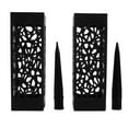 thumbnail image 1 of Florero para tumba de cementerio, columna negra, diseño hueco único, fácil instalación, soportes de flores para tumba, 2 uds., 1 of 14