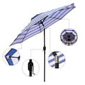 Abble 9FTBlue and White Stripe Outdoor Patio Umbrella with Abble 9FTBlue and White Stripe Outdoor Patio Umbrella with