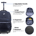 thumbnail image 5 of J World Boys and Girls Sunrise 18" Rolling Backpack for School and Travel, Black, 5 of 7