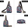 thumbnail image 3 of Stylish Leather Crossbody Bag 8.46x5.9x2.16In Easy To Carry Multi-Purpose Travel Hiking Shopping Fashion Bag Color Fish Pattern, 3 of 7