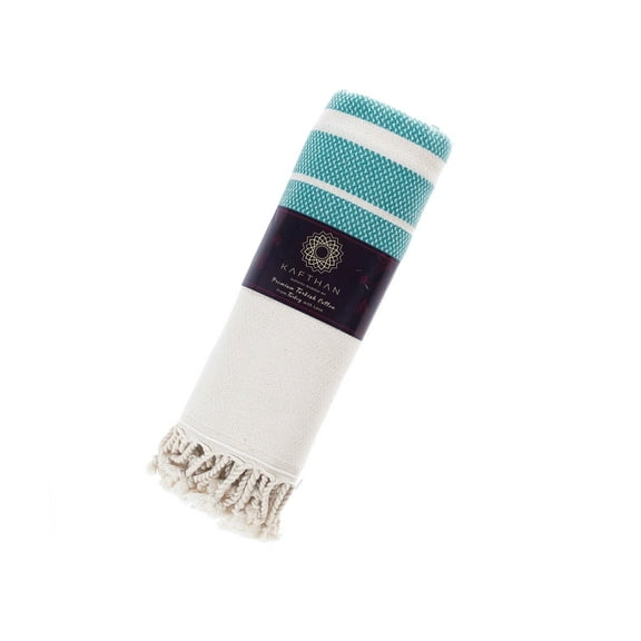 Kafthan, Bianca Turkish Towel, Premium 50% Turkish Cotton, 50% Bamboo, Soft, Verdigris, 35"x67"
