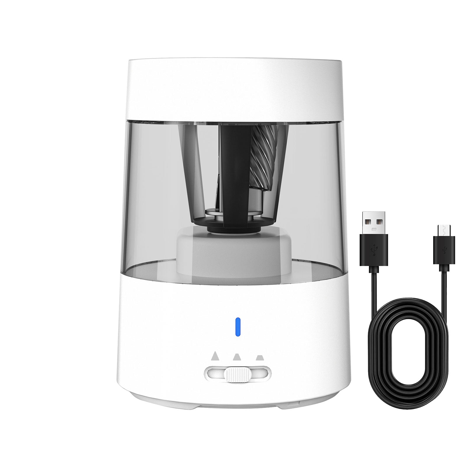 Smart Electric Pencil Sharpener With 3 Stage Adjustment Rechargeable Lithium And Spill Proof Design For Clean Use