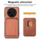 thumbnail image 2 of For Oppo Find X8 5G Case Carbon Fiber Leather Back Cover with Detachable Card Bag - Green, 2 of 5