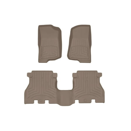 WeatherTech FloorLiner HP Custom Fit Floor Mats compatible with Jeep Wrangler 4-Door, Wrangler 4-Door Rubicon 392, Wrangler Unlimited 4-Door, Wrangler Unlimited Rubicon 392 - 1st & 2nd Row, Tan