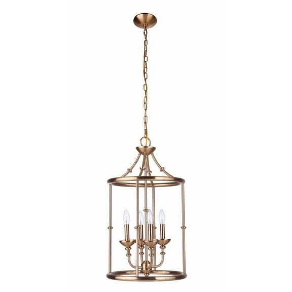 Four Light Foyer 15 inches Wide By 27.4 inches High-Satin Brass Finish Bailey Street Home 139-Bel-4260396