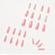 thumbnail image 4 of Uñas de color rosa, uñas largas y cuadradas postizas, uñas postizas, uñas con brillo de mariposa y lentejuelas acrílicas, uñas postizas, uñas de bailarina compatibles con mujeres y gir Afortunado Sencillez, 4 of 5