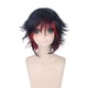 thumbnail image 1 of Peluca corta para cosplay de anime en capas negras y rojas para todas las edades, 1 of 3