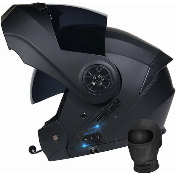 Bluetooth Modular Motorcycle Helmet DOT/ECE Approved Full Face Flip Up Anti-Fog Dual Visor Built-in Speaker Mic for Adult Men Women