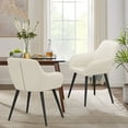 thumbnail image 4 of Andeworld Faux Leather Accent Chair Arm Chairs Living Room Chairs Leisures Chair Upholstered Chair with Metal Legs Set of 2 for Home Kitchen Office Bistro Cafe, Beige, 4 of 6