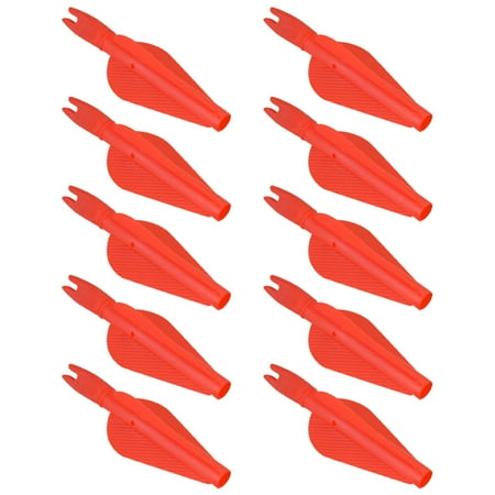10pcs Shooting Training Plastic Conjoined Arrow Feathers and Arrow Nock