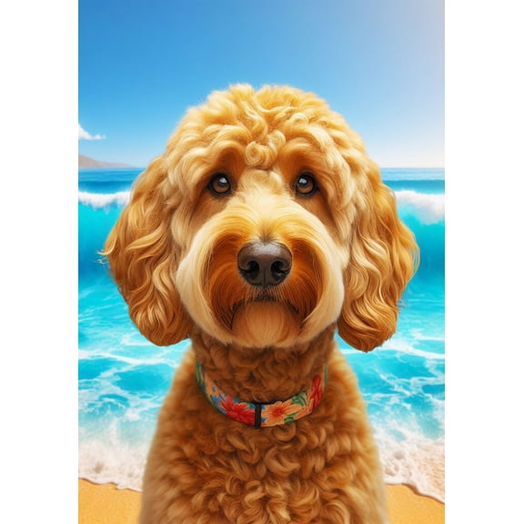 Goldendoodle Apricot - Best of Breed DCR Summer Garden Flag 12" x 17"