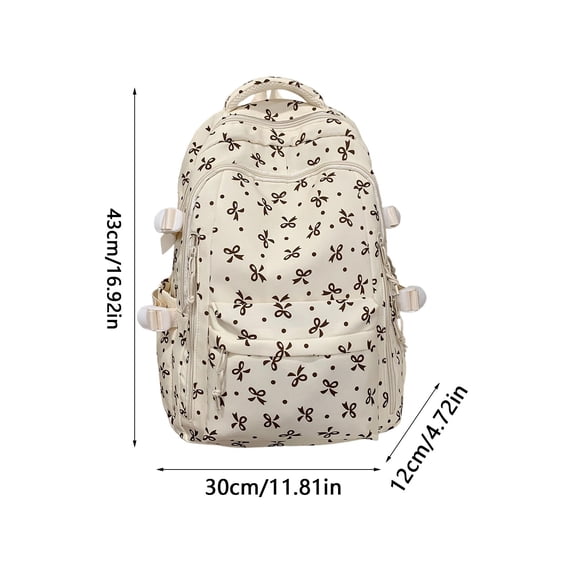 Coquette Bow Backpack - Cute Preppy Backpack Kawaii Bow Daypack Aesthetic Rucksack