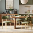 thumbnail image 4 of AFO Set of 4 Dining Chairs, Chenille Upholstered Kitchen Side Chairs with Wood Legs and Backrest for Modern Mid-Century Dining Room and Restaurant, Green, 4 of 14