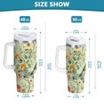 thumbnail image 6 of Yayeee 30oz Stainless Steel Tumbler with Straw and Handle Double-Wall Insulated Travel Water Bottle, Green Floral Pattern, 6 of 8