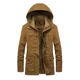 thumbnail image 2 of Abrigo militar de carga para hombre, chaqueta gruesa y cálida para hombre, parka de invierno, chaqueta acolchada de algodón informal, sudaderas con capucha de piel con múltiples bolsillos para hombre,, 2 of 5