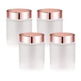 thumbnail image 1 of Frascos de vidrio Cositina de 100 ml (paquete de 4) con tapas de color rosa dorado, 1 of 5