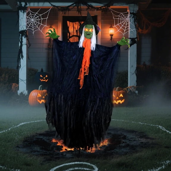 Flying Ghost Halloween Decoration, Outdoor Moving Decor, Large Scary Ghost for Yard (Witch)