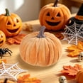 thumbnail image 2 of Fall Decor,Fall Decorations for Home,Velvet Pumpkins Decoration Artificial Fake Pumpkins,3IN Fabric Wrapped Pumpkin Ornaments for Home Kitchen Farmhouse(Yellow), 2 of 6