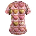 thumbnail image 4 of UoCefik Valentines Day Womens Scrub Tops Prints Thanksgiving Love Heart Print Plus Size Nursing Uniforms Cute Medical V-Neck Short Sleeve Tees Funny Scrub Shirts with Pockets Gold 5XL, 4 of 4