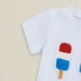 thumbnail image 7 of Toddler Boys Short Suit 4th of July Baby Boy Outfit Cute Popsicle Print T-Shirt & Star Print Shorts 2-Piece Outfit, 7 of 7