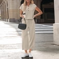 thumbnail image 4 of Two Piece Lounge Sets for Women Spring Vacation Beach Travel Airport Outfits Casual Cruise Fashion 2026 Beige S, 4 of 7