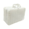 thumbnail image 1 of Caja de maleta de ratán, cesta organizadora tejida con tapa y cerradura, con asas, cesta de mimbre para guardería, armario de bebé, pañales, juguetes, 1 of 8