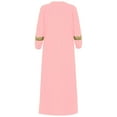 thumbnail image 4 of TiaoBug Kids Girls Long Sleeve Prayer Muslim Islamic Dress Church Abaya Praise Dance Robe Pink 6, 4 of 7