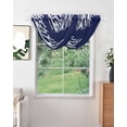 thumbnail image 2 of Waterfall Valances for Windows, Coral Navy Blue Kitchen Sheer Valance Curtains, Coastal Ocean Marine Nautical Beach Rod Pocket Elegant Swag Valances for Living Room Bedroom, 47.2"x38.5", 3 Panel, 2 of 8