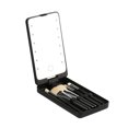 thumbnail image 1 of Baycosin Folding LED Lighted Mirror Portable Pocket Makeup Mirror Rotating With 5 Brushes, 1 of 1
