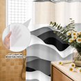 thumbnail image 3 of No Hook Shower Curtain, Grey Ombre Shower Curtains for Bathroom with See Through Top Window, Modern Geometric Moire Abstract Art Waterproof & Washable Bath Curtain Stall 48"x72", 3 of 9